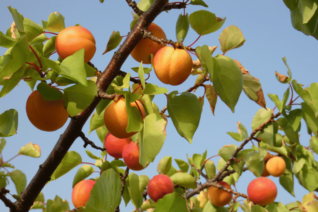 apricot tree leaves turn yellow